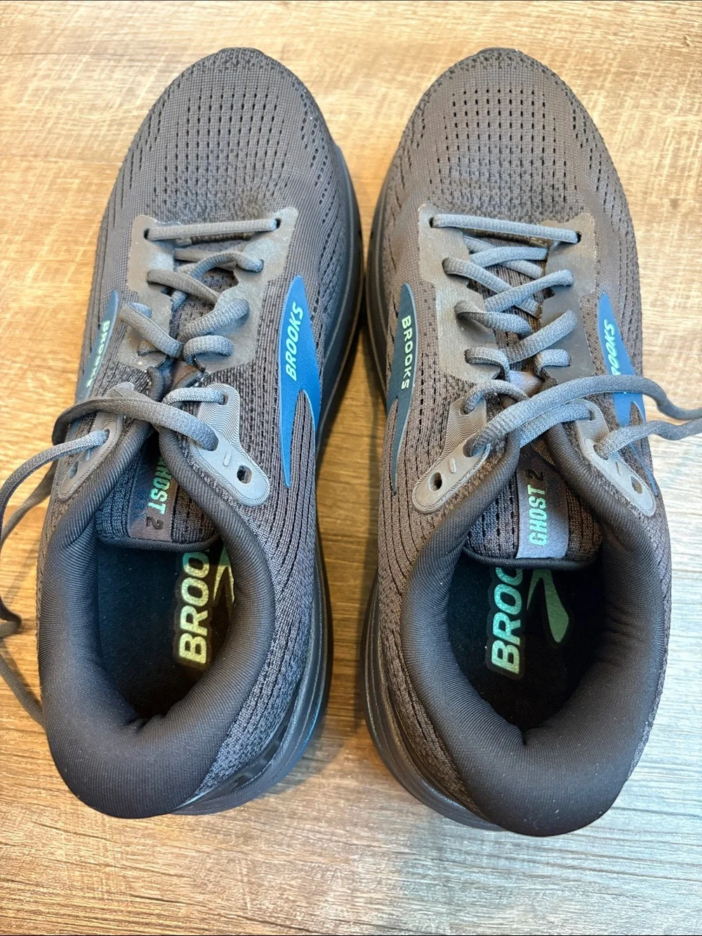 Brooks Ghost Max 2 Running Shoes Men's 9W WIDE Ebony/Blue Sapphire